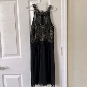 Sweet storm, tan and black dress, size small, never worn